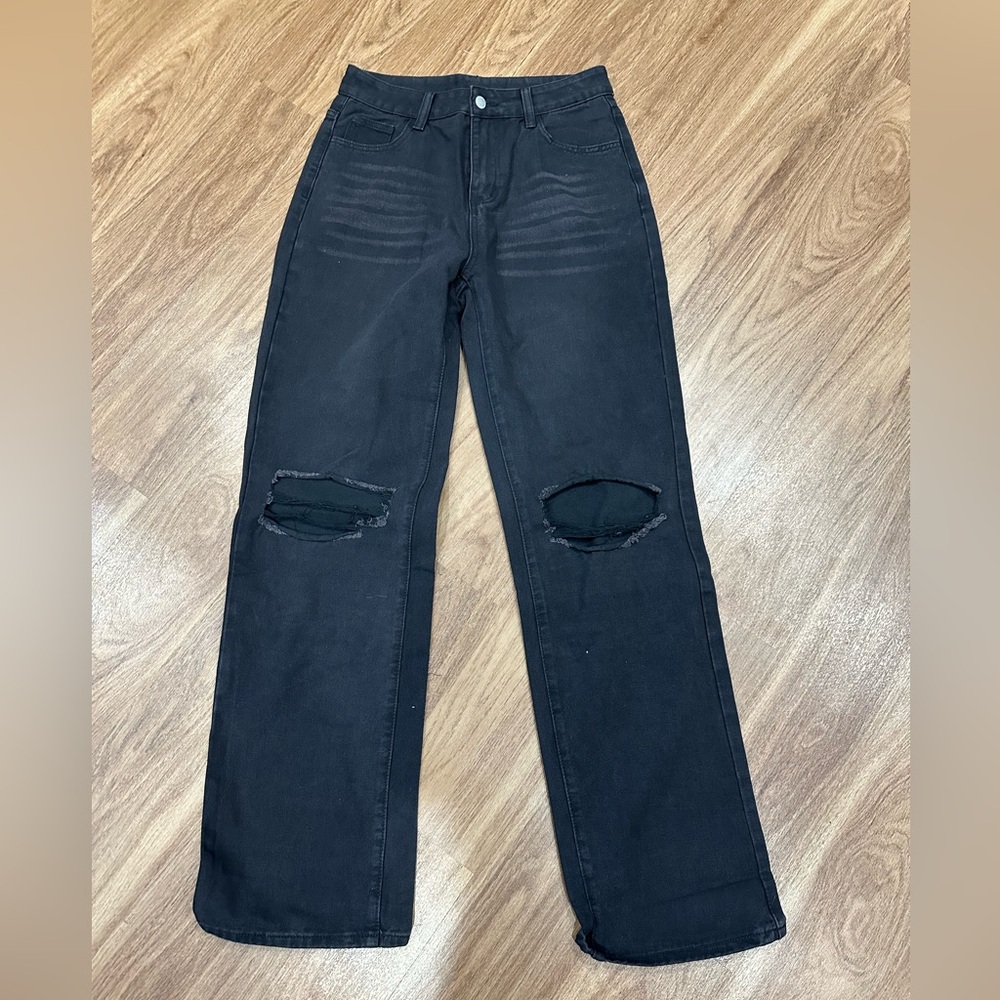 Shein High Waist Straight Leg Jeans